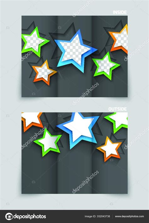 Tri Fold Brochure Template Design Colorful Arrows Stock Vector By