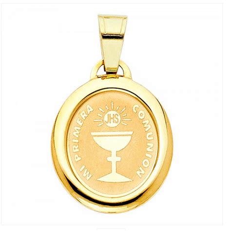 Mi Primera Comunion Medalla Oro Real K Gold Pendant First Communion