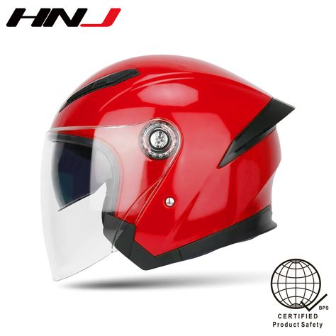 Hnj Half Face Helmet For Motorcycle Dual Visor Helmet Motor Man And