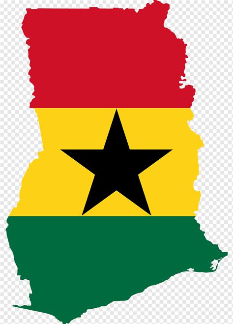 Ghana Flag Map Geography Outline Africa Country Nation Borders