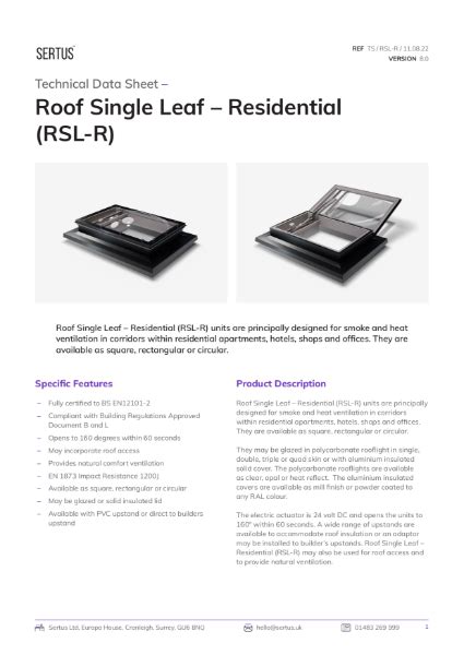 Sertus Rsl R Technical Data Sheet Sertus Nbs Source