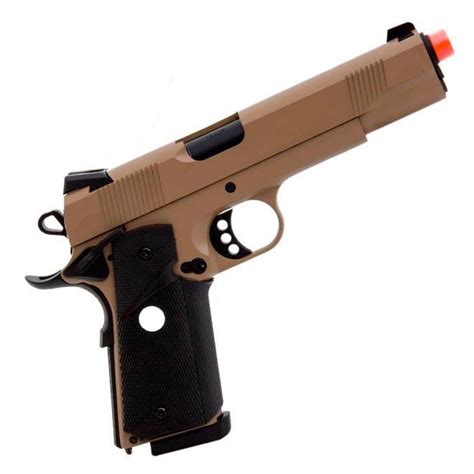 Pistola Airsoft a Gás GBB Green Gas M1911 R27 FullMetal Black Tan