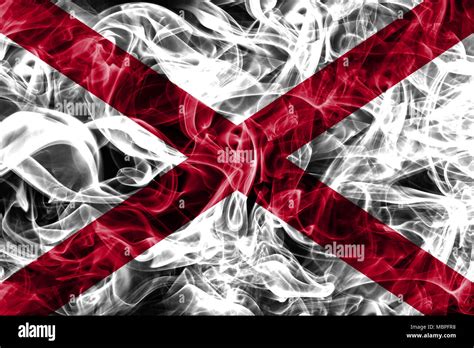 Alabama State Smoke Flag United States Of America Stock Photo Alamy