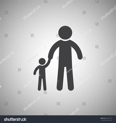 Vector Illustration Father Son Holding Hands Stock Vector 609677372 Shutterstock