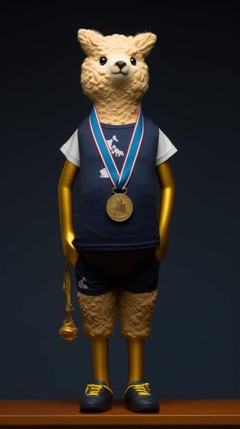 Premium AI Image Portrait Of Alpaca Dressed As An Athelete AI Generative