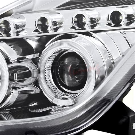 Spec D LHP CEL00 TM Chrome Dual Halo Projector Headlights With LED DRL