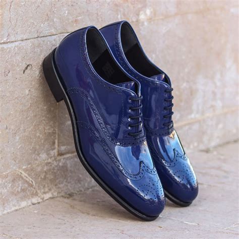 The Wingtip In Cobalt Blue Patent Leather Stylish Shoes For Men Expensive Mens Shoes Mens