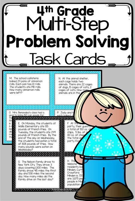 4th Grade Multi Step Word Problem Task Cards Word Problems 3rd Grade