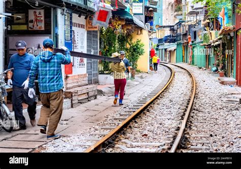 Hanoi Vietnam - The Train Street Stock Photo - Alamy