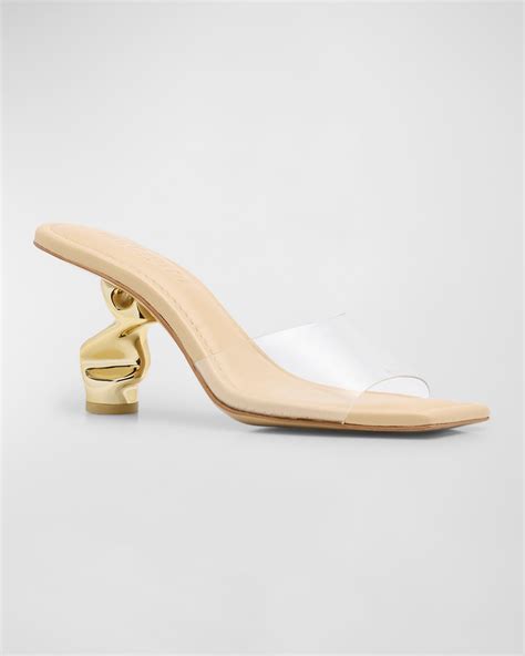 Cult Gaia Scrunch Clear Vinyl Mule Sandals | Neiman Marcus