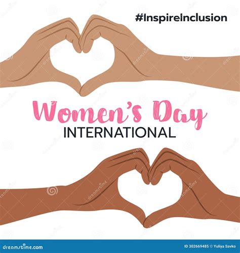 Inspireinclusion 2024 International Women S Day Square Banner Stock Vector Illustration Of