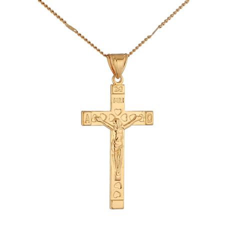 Wholesale K Gold Color Jesus Crucifix Cross Inri Pendant With