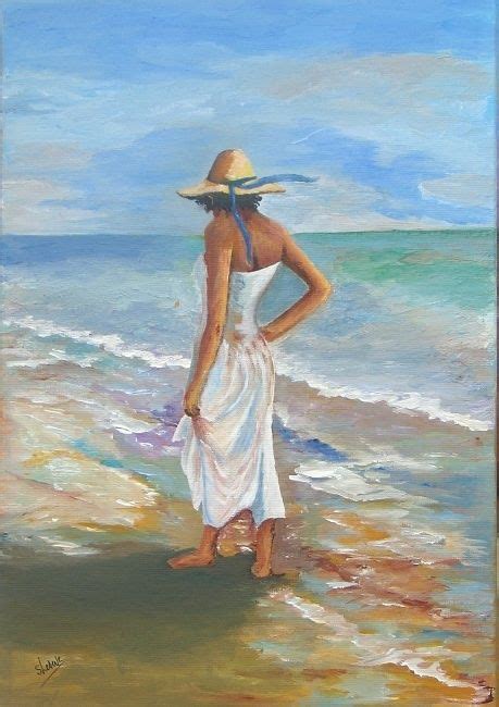 Promenade En Bord De Mer Peinture Par Suzanne Leseve Artmajeur