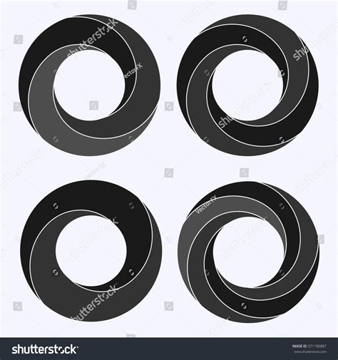 Mobius Strip Circular Shape Inverted Side Stock Vector Royalty Free