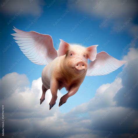 When Pigs Fly Realistic Flying Pig With Wings The Day Pigs Flew