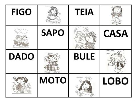 Bingo De Palavras Simples Com Fichas E Cartelas Para Imprimir