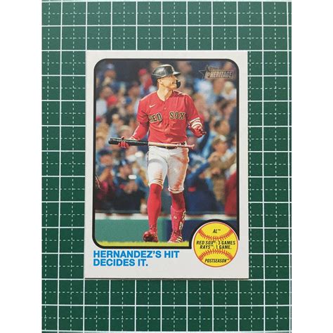 ★topps Mlb 2022 Heritage 201 Kike Hernandez Boston Red Sox ベースカード「base