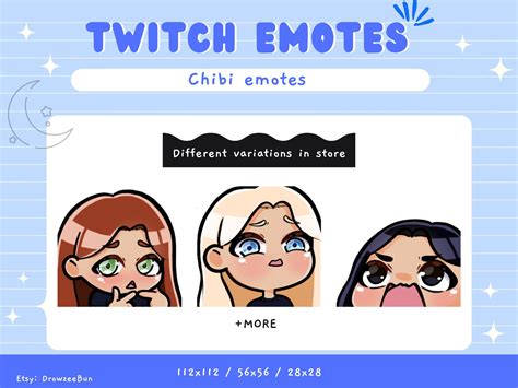 Cute Chibi Girl Emote Pack For Twitch And Discord Blond Hair Green Eyes