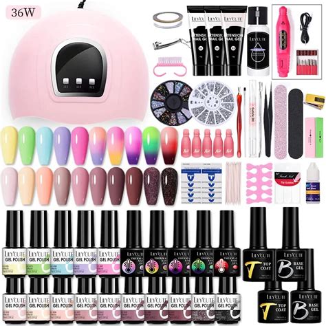 LILYCUTE Manicure Set lâmpada LED UV Gel Esmalte Extensões de