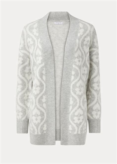 Grey Floral Longline Cardigan Matalan