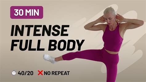 30 Min Intense Full Body HIIT Workout No Equipment No Repeat Home