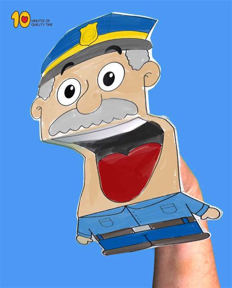 Policeman Hand Puppet Paper Craft Minutes Of Quality Time Dad