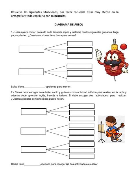 Diagrama de árbol interactive worksheet