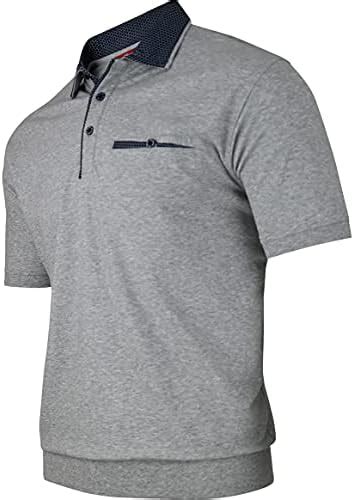 Humy Herren Kurzarm Polo Shirts Polohemd Mit Brusttasche Blouson