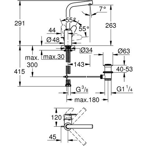 Grohe Mitigeur Lavabo Monocommande Eurodisc Cosmopolitan Taille L