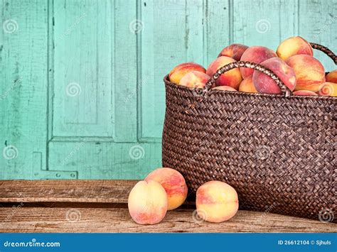 Many peaches in basket stock photo. Image of farm, agriculture - 26612104