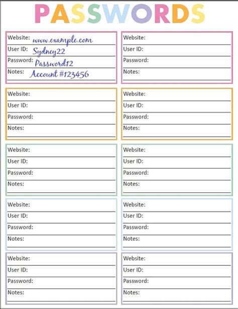 5 Password List Templates Free Sample Templates