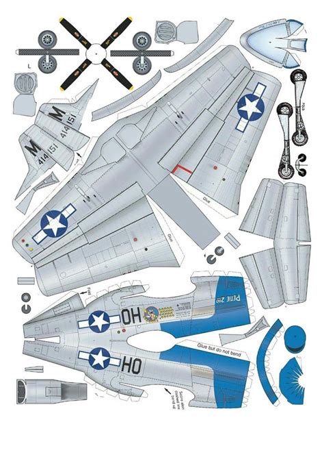 Papercraft Airplane Model 3D WWII American P 51 Mustang Paper Aircraft