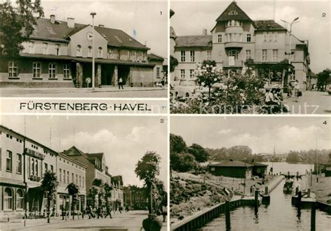 Ak Ansichtskarte Fuerstenberg Havel Bahnhof Rathaus Ho Hotel