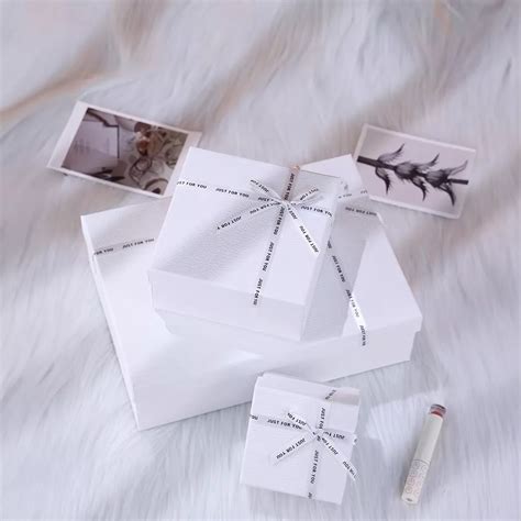 White Gift Box with Lid and Ribbon | ForestPackage