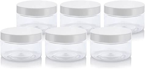 Juvitus Clear Pet Plastic Bpa Free Refillable Low Profile Jar With