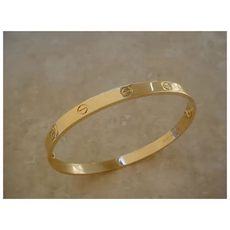 Cartier 18k Gold Love Bracelet Size 21 New Screw Design Ruby Lane