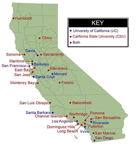Location Of All 4 Year Public Universities In California Csu Alone Is