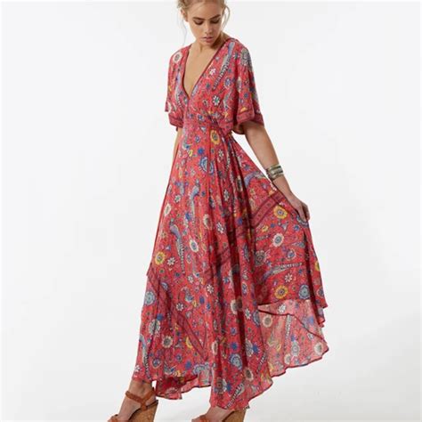 Robe Longue Fleur Robe R Tro Boh Me Maxi Robe Sexy Ethnique