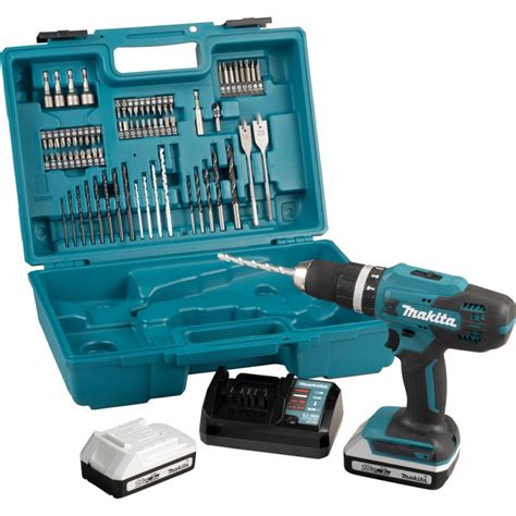 Perceuse visseuse à percussion Makita Ø 13 mm 18V Li Ion 2Ah en coffret