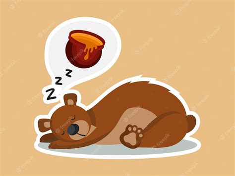 Brown Bear Cartoon Sleeping