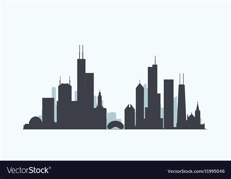 Chicago skyline silhouette Royalty Free Vector Image