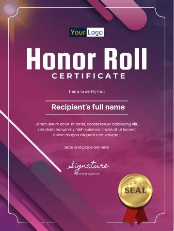 10 FREE Honor Roll Certificate Templates | Virtualbadge.io | Virtualbadge.io