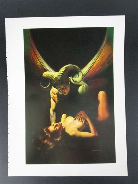 Boris Vallejo Vintage Art Nude Woman Gga Horned Demon Ram Ammon Fantasy Print