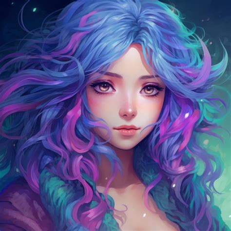 Una Chica Anime Con Cabello Morado Y Ojos Azules Foto Premium