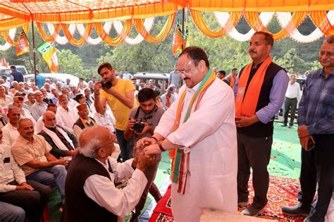 Hon’ble Bjp National President Shri J P Nadda Addressing A Public Meeting At Mandrighat