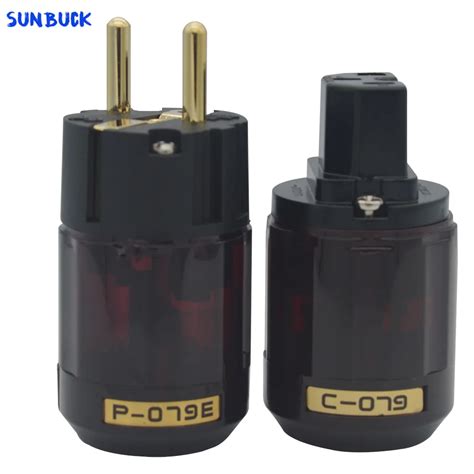 Sunbuck Hi End P029 P 079E C079 24k Placcato Oro Spina Di Alimentazione