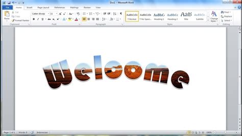 Microsoft Word Tutorial How To Quickly Put An Image Inside Text In