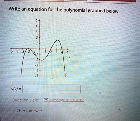 Solved Write An Equation For The Polynomial Graphed Below 2 3 Yx