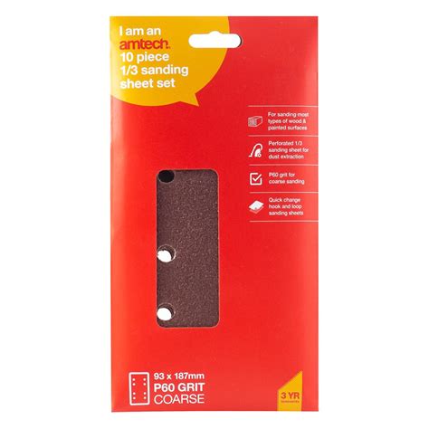 Pack Of P Grit Hook And Loop Sanding Sheets