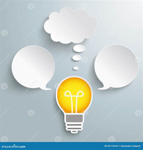 Bulb Speech Thought Bubbles Stock Vector Illustration Of Bulb Info